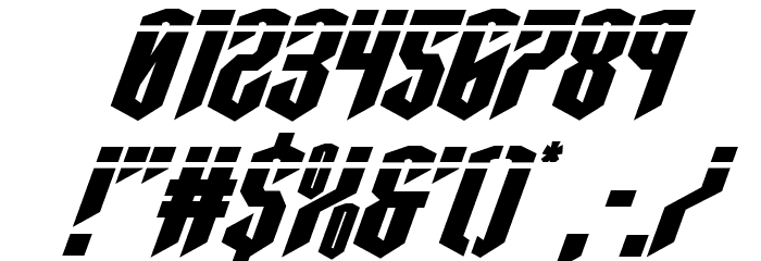Sleigher Laser Super-Italic Font OTHER CHARS