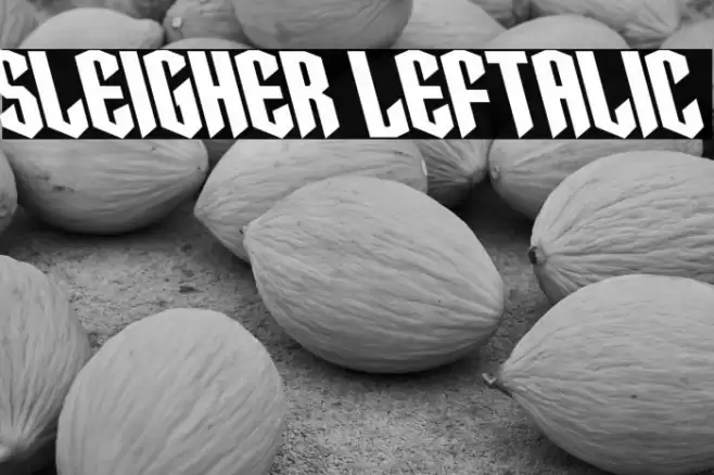 Sleigher Leftalic Font examples