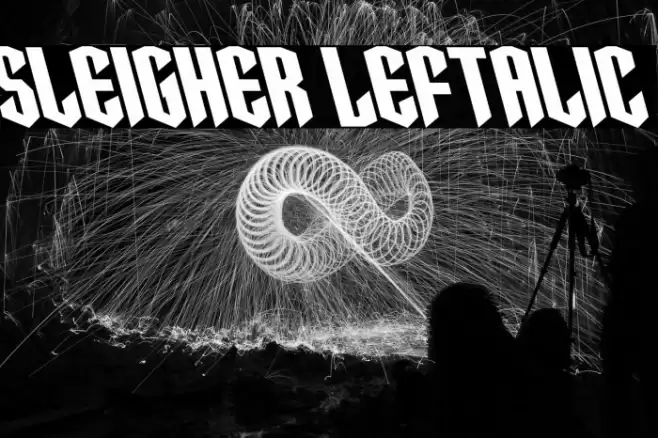 Sleigher Leftalic Font examples