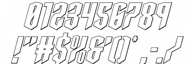 Sleigher Outline Italic Font OTHER CHARS