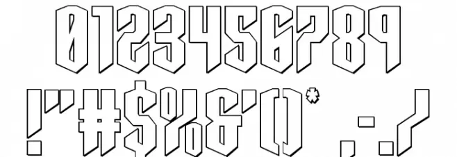 Sleigher Outline Font OTHER CHARS