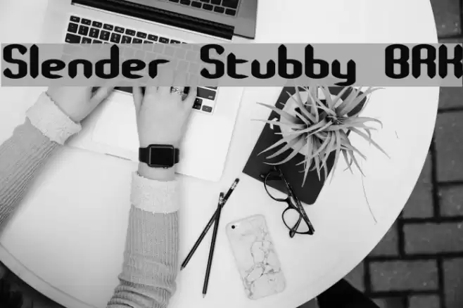 Slender Stubby BRK Font examples
