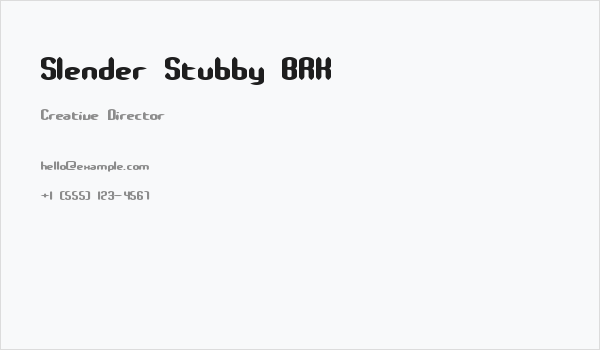 Slender Stubby BRK Business Card