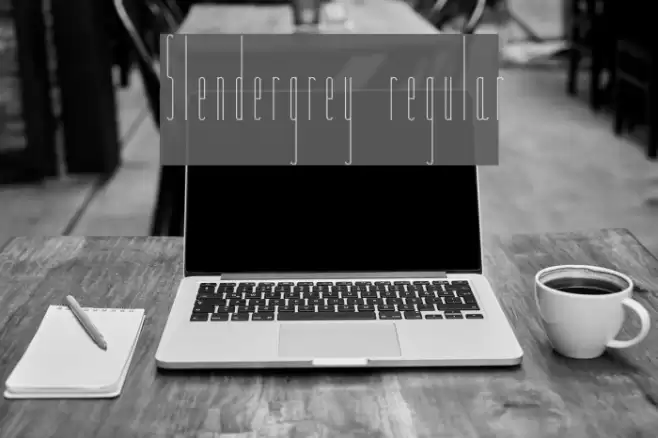 Slendergrey regular Font examples