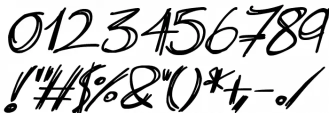 Slenderscratch Italic Font OTHER CHARS