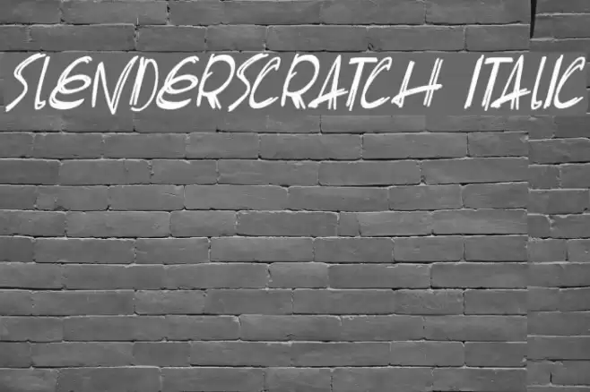 Slenderscratch Italic Font examples