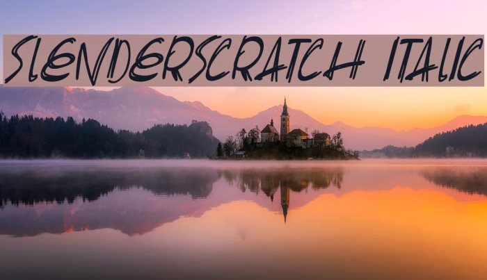 Slenderscratch Italic Font examples