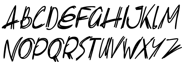 Slenderscratch Italic Font LOWERCASE