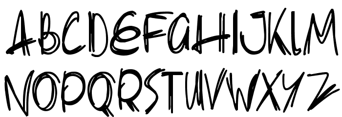 Slenderscratch Schriftart Kleinbuchstaben