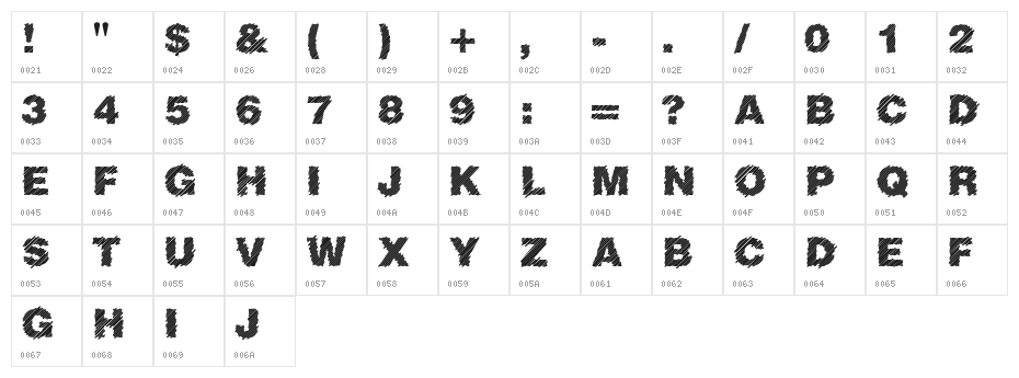 Sliced Juice Character Map