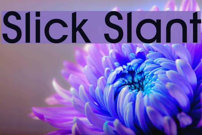 Slick Slant Font examples