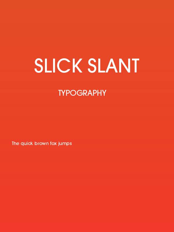 Slick Slant Poster