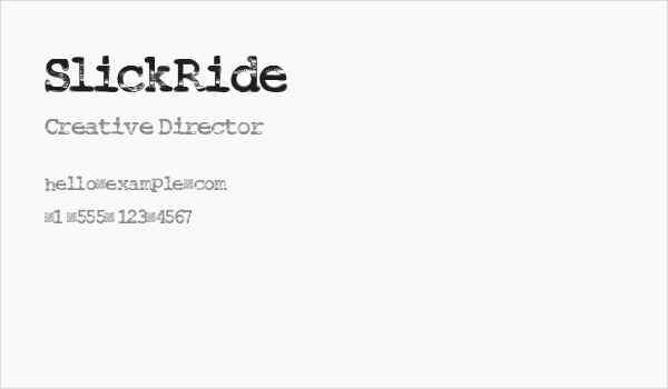 SlickRide Business Card