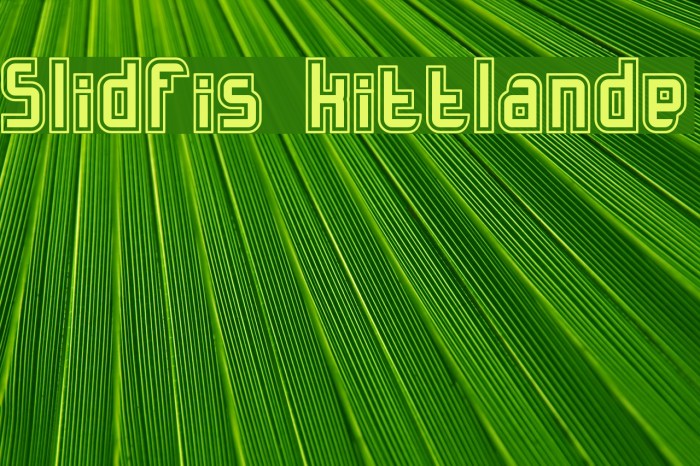 Slidfis kittlande Font examples