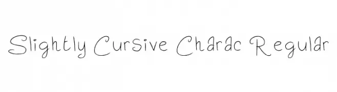 Slightly Cursive Charac Regular Fonte