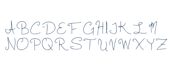 Slightly Cursive Charac Regular Uppercase