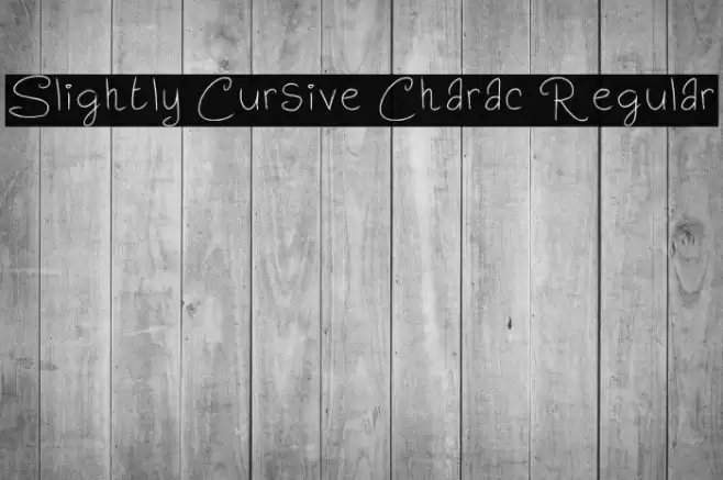 Slightly Cursive Charac Regular Fonte examples