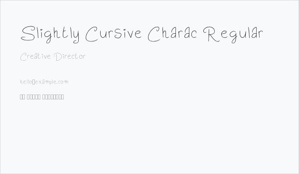Slightly Cursive Charac Regular Business Card