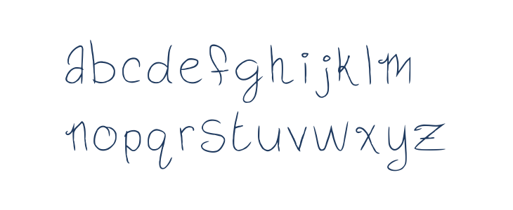 Slightly Cursive Charac Regular Lowercase