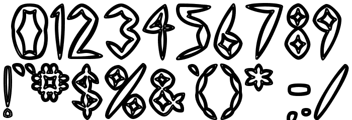 Slightly Hollow Font OTHER CHARS