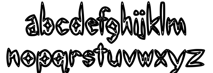Slightly Hollow Font LOWERCASE