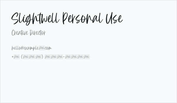 Slightwell Personal Use Business Card
