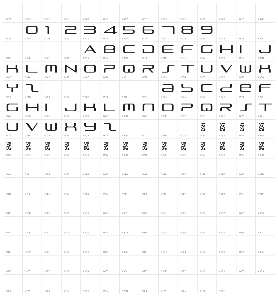 Slim Play Character Map