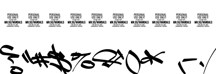 Slim Wandals Alt PERSONAL USE Font OTHER CHARS