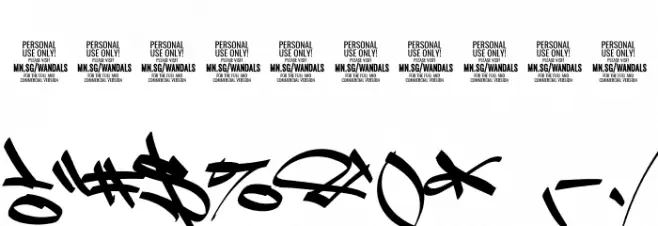 Slim Wandals Element PERSONAL Font OTHER CHARS