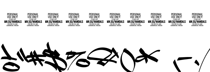 Slim Wandals PERSONAL USE Font OTHER CHARS