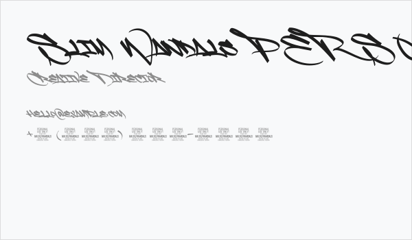 Slim Wandals PERSONAL USE Business Card