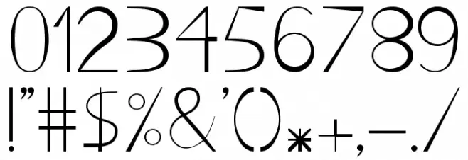 Slim Font OTHER CHARS