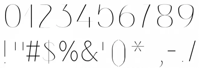 Slim_Slim Font OTHER CHARS