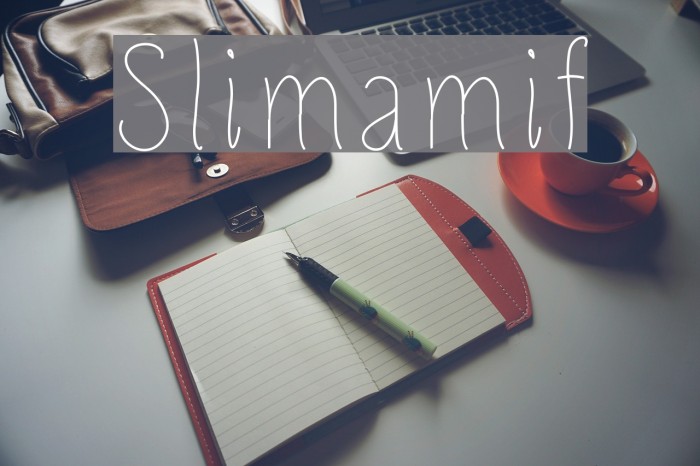 Slimamif Schriftart examples