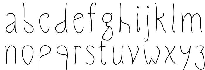 Slimamif Schriftart Kleinbuchstaben