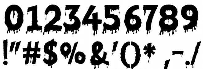 Slime and Blood Font OTHER CHARS