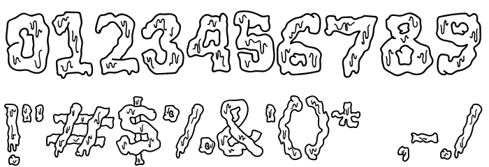 Slimespooky Outline Font OTHER CHARS