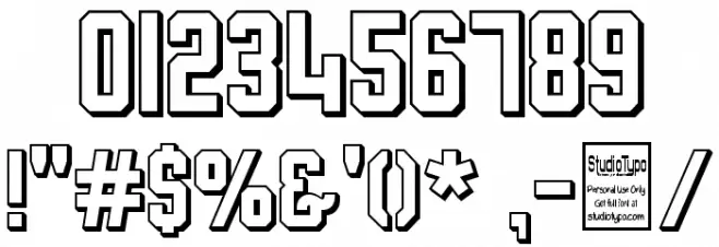 Slimfit Shadowed Font OTHER CHARS