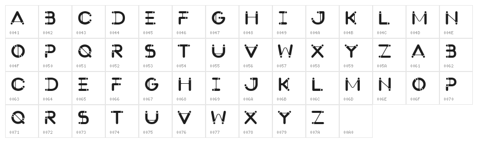 SlingShot Regular Character Map