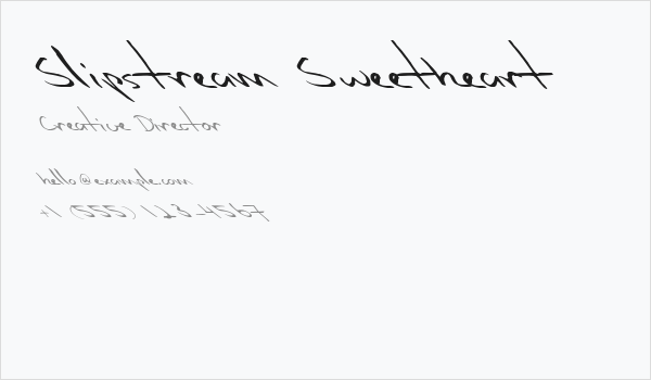 Slipstream Sweetheart Business Card