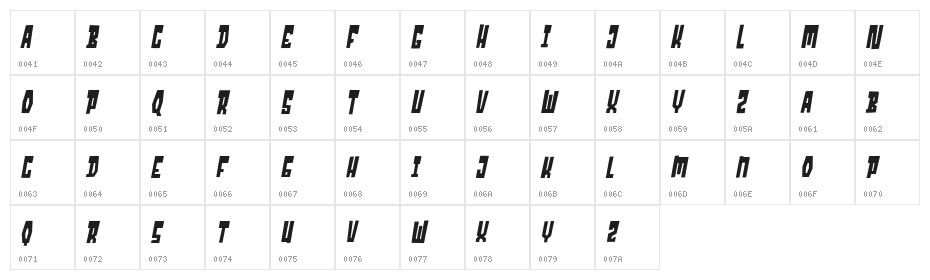 Sloanstone Free Font Regular Character Map
