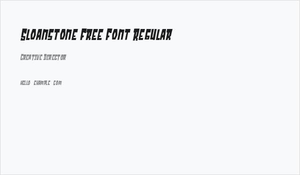 Sloanstone Free Font Regular Business Card