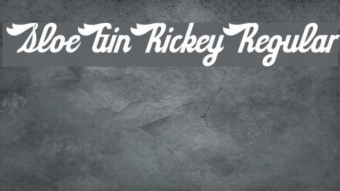 SloeGinRickey-Regular Font examples