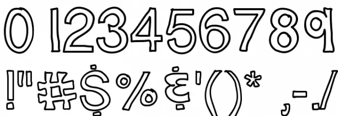 SloppyHollow Font OTHER CHARS