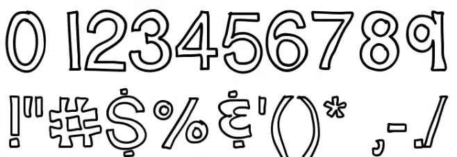 SloppyHollow Font OTHER CHARS