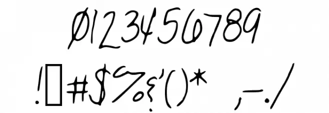 Sloppy_Hand Font OTHER CHARS