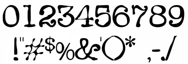 Sloppyink Regular Font OTHER CHARS