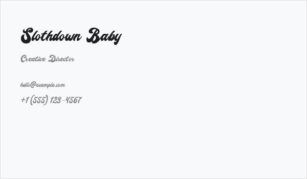 Slothdown Baby Business Card