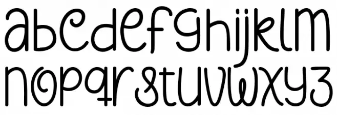Slowly Lovely Sans Font LOWERCASE