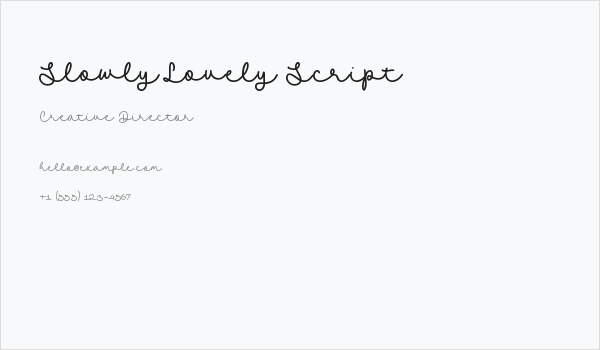 Slowly Lovely Script Business Card
